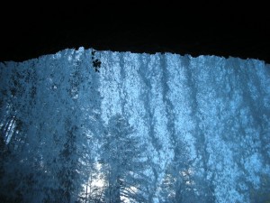 Trees, Cave, Waterfall